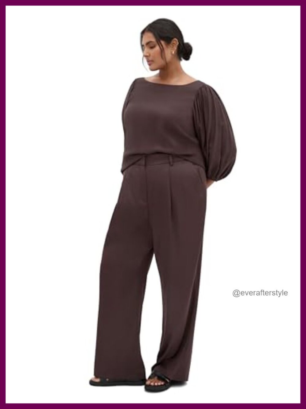 City Chic Plus Size Immy Top Boat Neck Elbow Sleeve Pullover Blouse